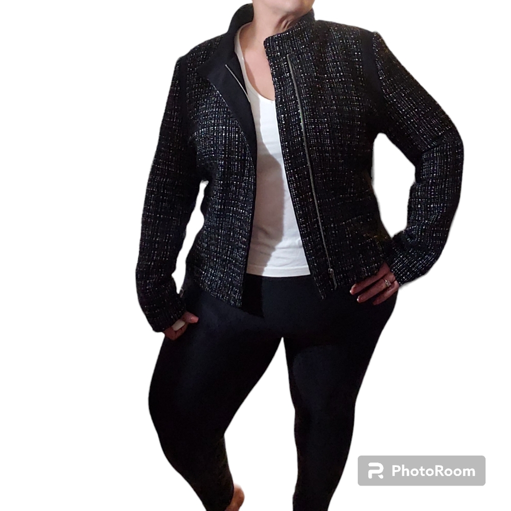 Liz Claiborne Zippered Tweed Jacket sz. XL